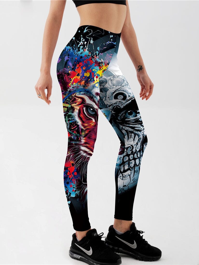 Legging Tête de Mort et Tigre Leggings Helanke-Srbija.com sa 