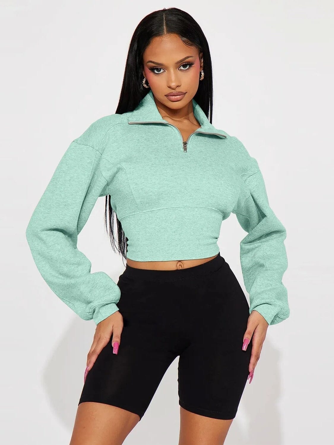 Pull Sport Col Zippé Ultime-Legging sa Vert 