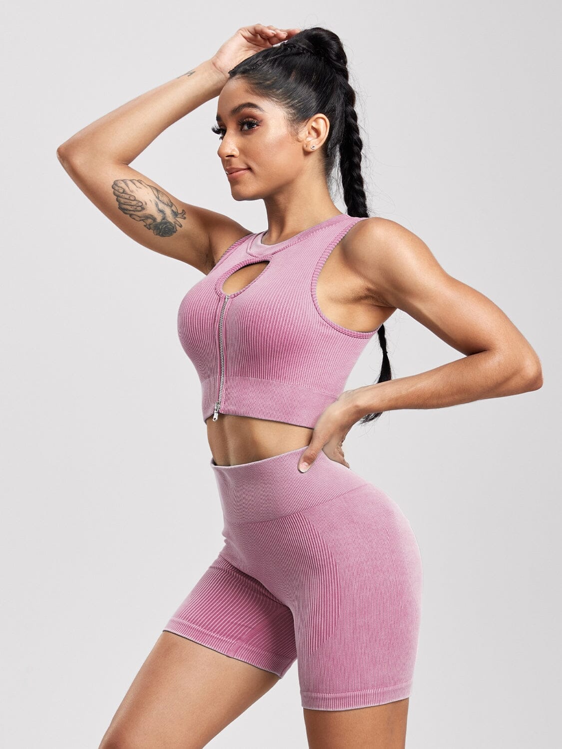 Short et Brassière Sport, Ensemble Ensemble Sport Helanke-Srbija.com sa Rose clair 