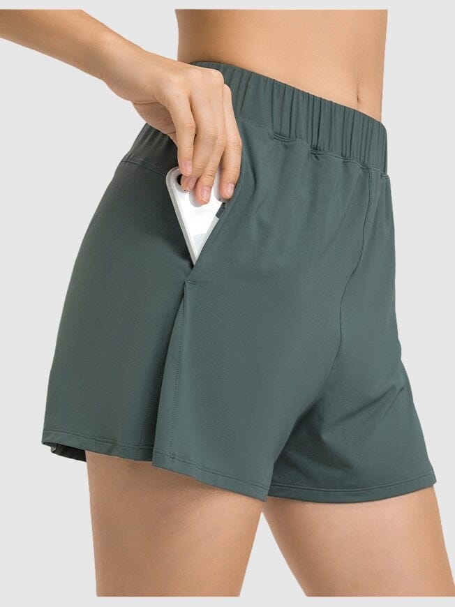 Short Running avec Poche Téléphone (Sport) Leggings Helanke-Srbija.com XS Vert grisé 