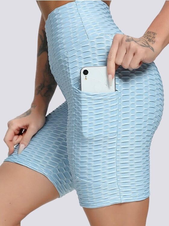 Short Sport Anti Cellulite Push Up Poches Shorts Helanke-Srbija.com sa Bleu ciel 