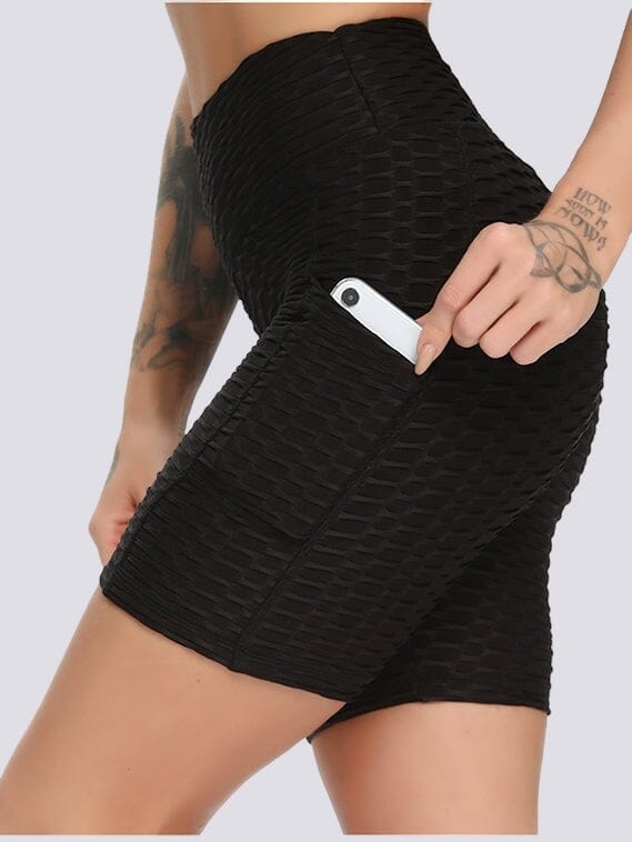 Short Sport Anti Cellulite Push Up Poches Shorts Helanke-Srbija.com sa Noir 