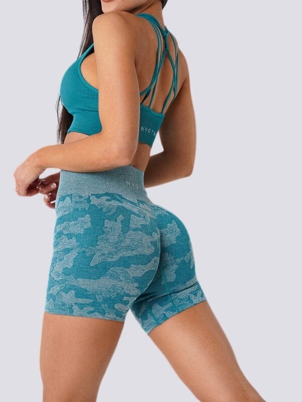 Short Sport Camouflage Sans Couture Shorts Helanke-Srbija.com XS Vert 