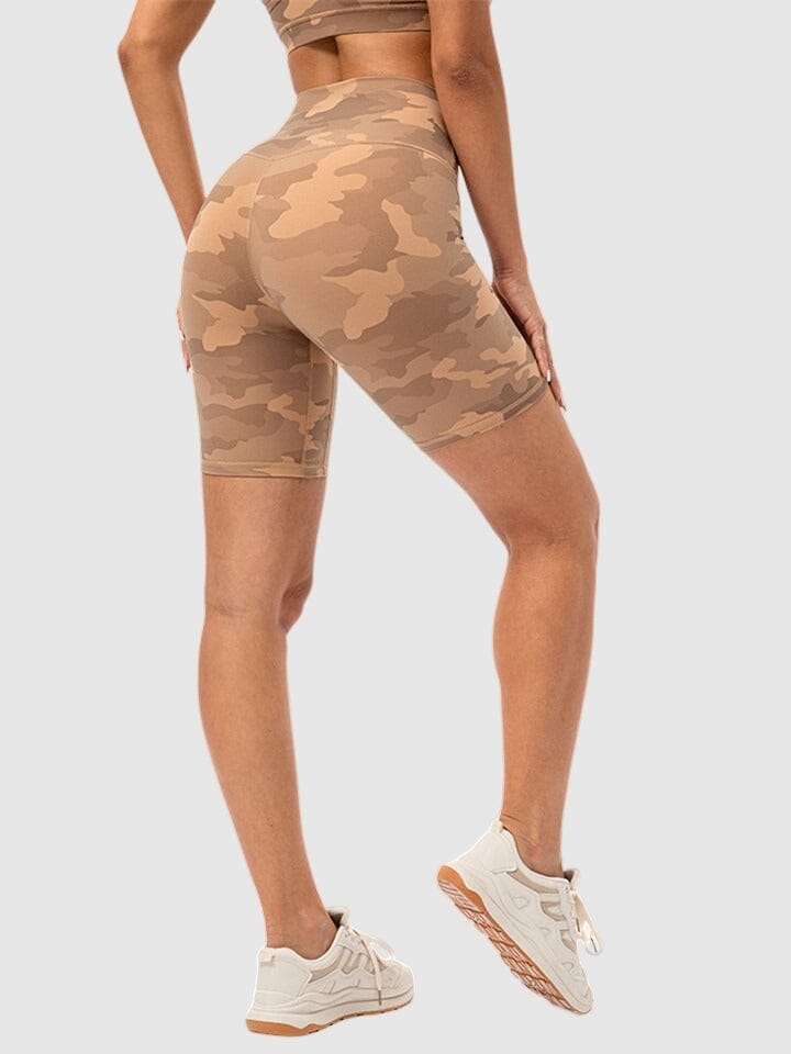 Short Sport Camouflage Taille Haute Shorts Helanke-Srbija.com : Legging Femme | Vêtements de Sport sa Beige 