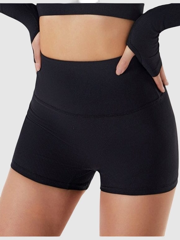 Short Sport Côtelé Taille Haute Shorts Helanke-Srbija.com : Legging Femme | Vêtements de Sport sa Noir 
