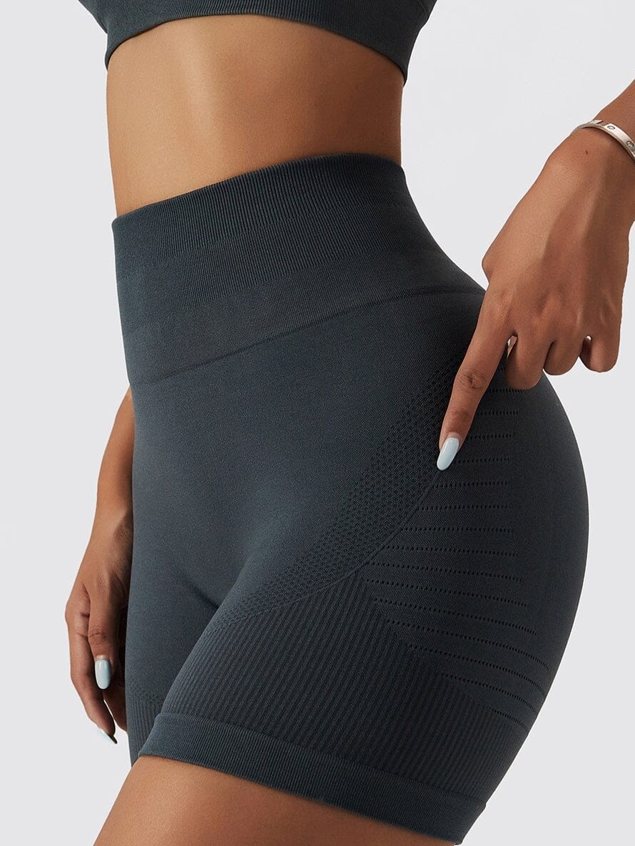 Short Sport Court Taille Haute (Sans Couture) Shorts Helanke-Srbija.com sa Gris foncé 