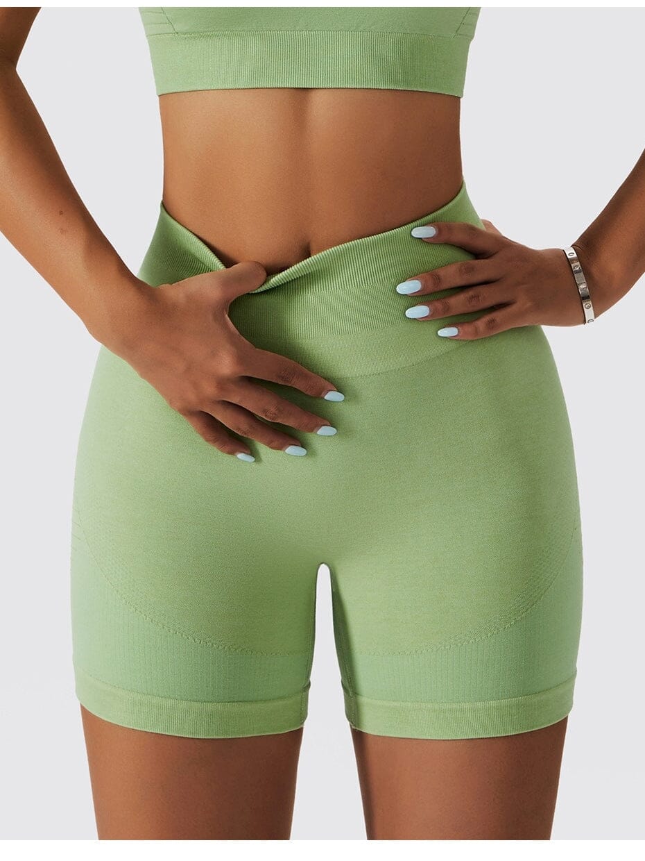 Short Sport Court Taille Haute (Sans Couture) Shorts Helanke-Srbija.com sa Vert 