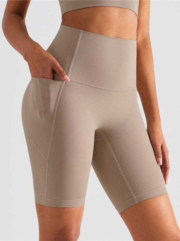 Short Sport Long Poche Shorts Helanke-Srbija.com : Legging Femme | Vêtements de Sport sa Beige 