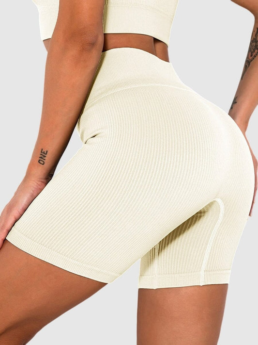 Short Sport Sans Couture Côtelé Shorts Helanke-Srbija.com : Legging Femme | Vêtements de Sport sa Blanc crème 