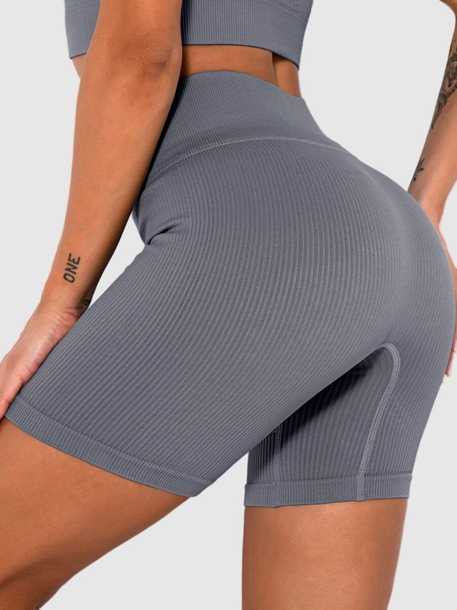 Short Sport Sans Couture Côtelé Shorts Helanke-Srbija.com : Legging Femme | Vêtements de Sport sa Gris 