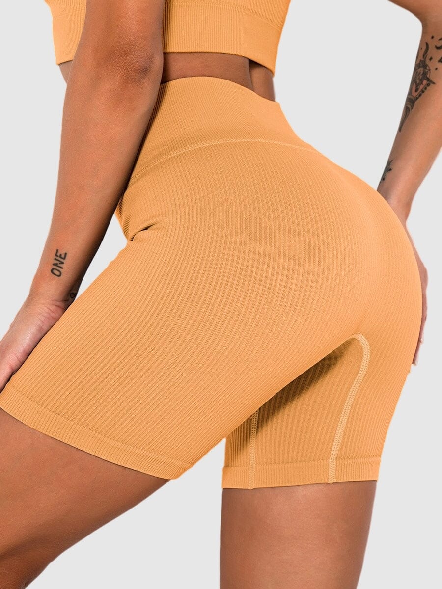 Short Sport Sans Couture Côtelé Shorts Helanke-Srbija.com : Legging Femme | Vêtements de Sport sa Jaune 