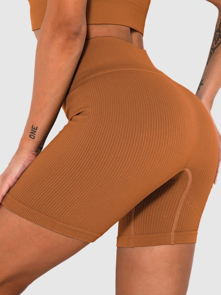 Short Sport Sans Couture Côtelé Shorts Helanke-Srbija.com : Legging Femme | Vêtements de Sport sa Marron 