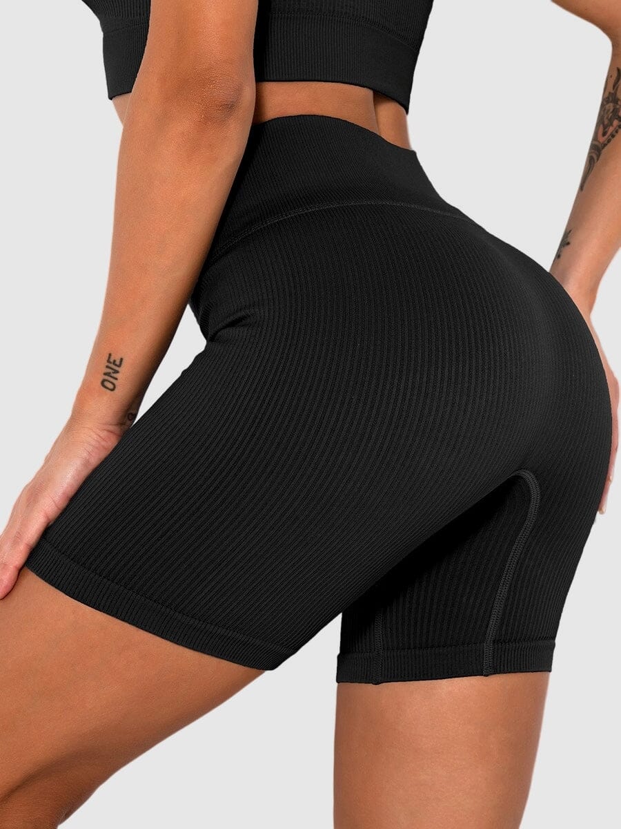Short Sport Sans Couture Côtelé Shorts Helanke-Srbija.com : Legging Femme | Vêtements de Sport sa Noir 