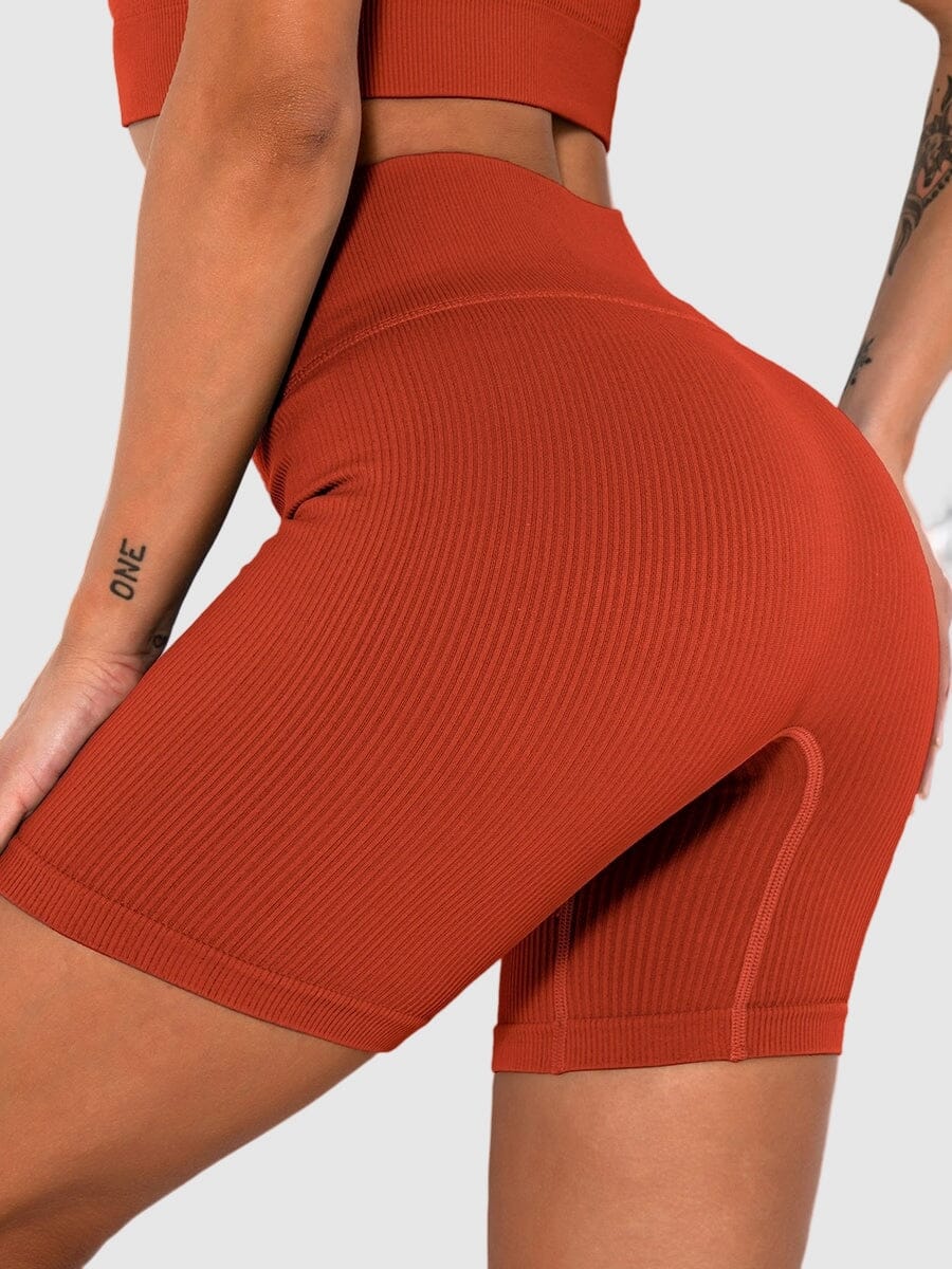 Short Sport Sans Couture Côtelé Shorts Helanke-Srbija.com : Legging Femme | Vêtements de Sport sa Rouge 