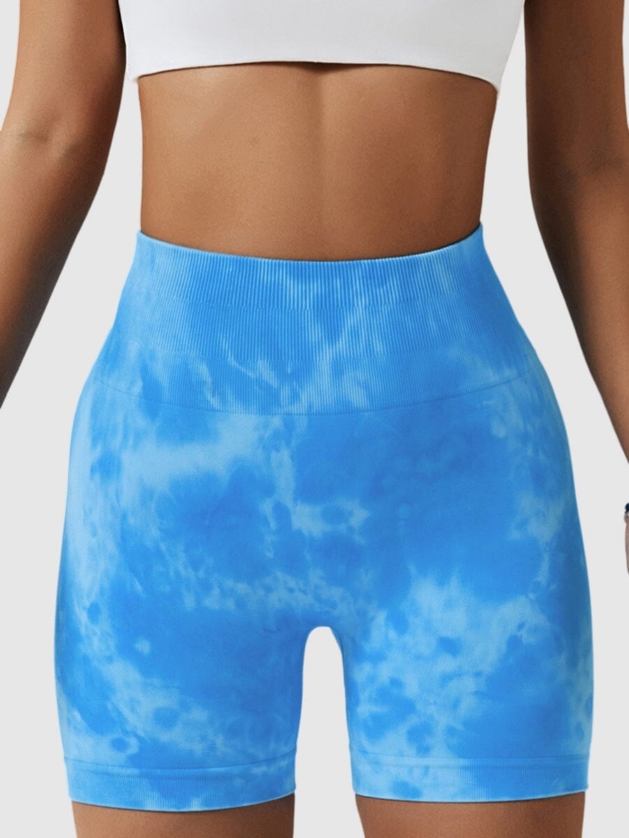 Short Sport Taille Haute Push Up Imprimé Shorts Helanke-Srbija.com sa Bleu 
