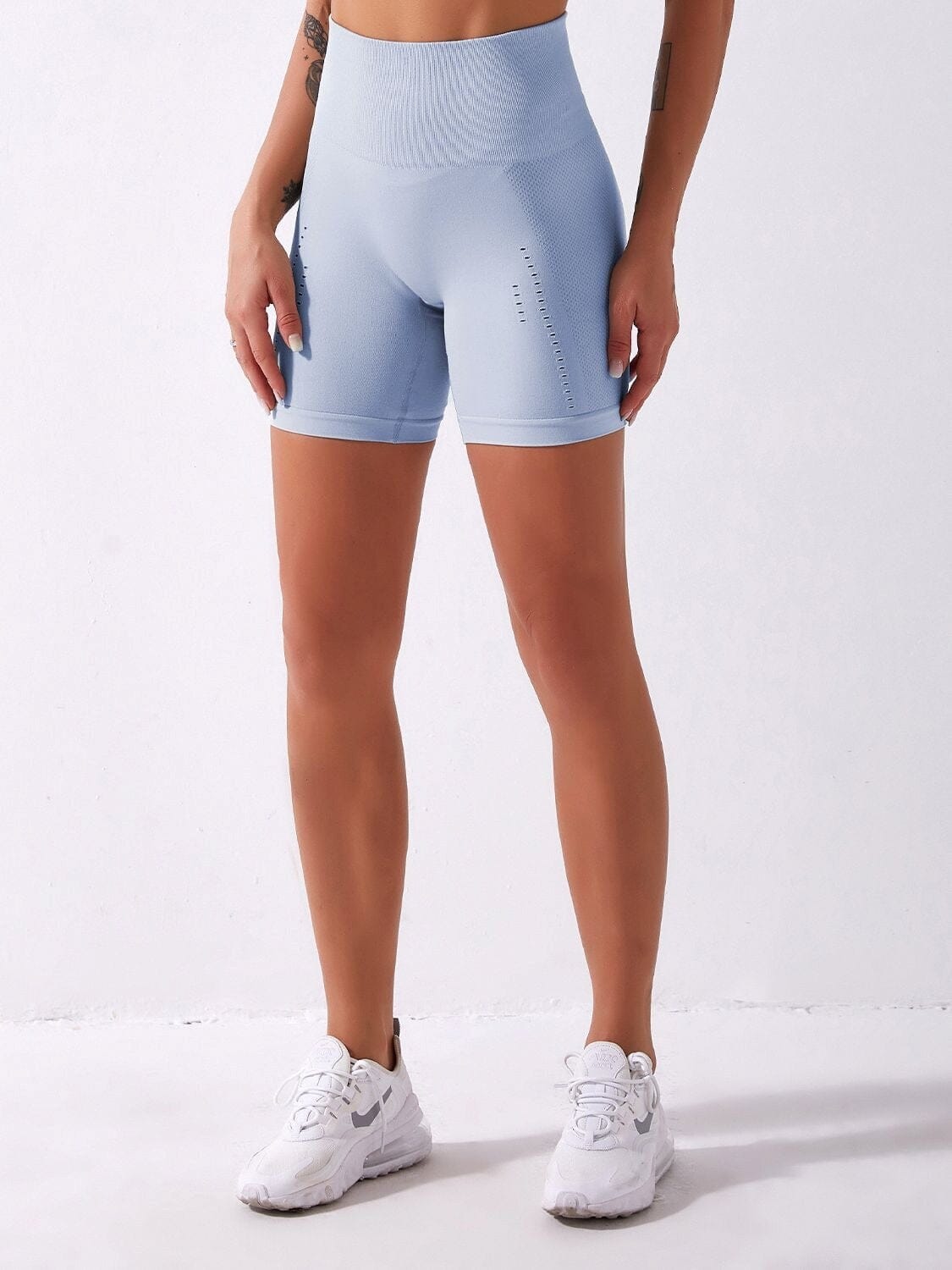 Short Sport Taille Haute Sans Couture Shorts Helanke-Srbija.com : Legging Femme | Vêtements de Sport sa Bleu ciel 