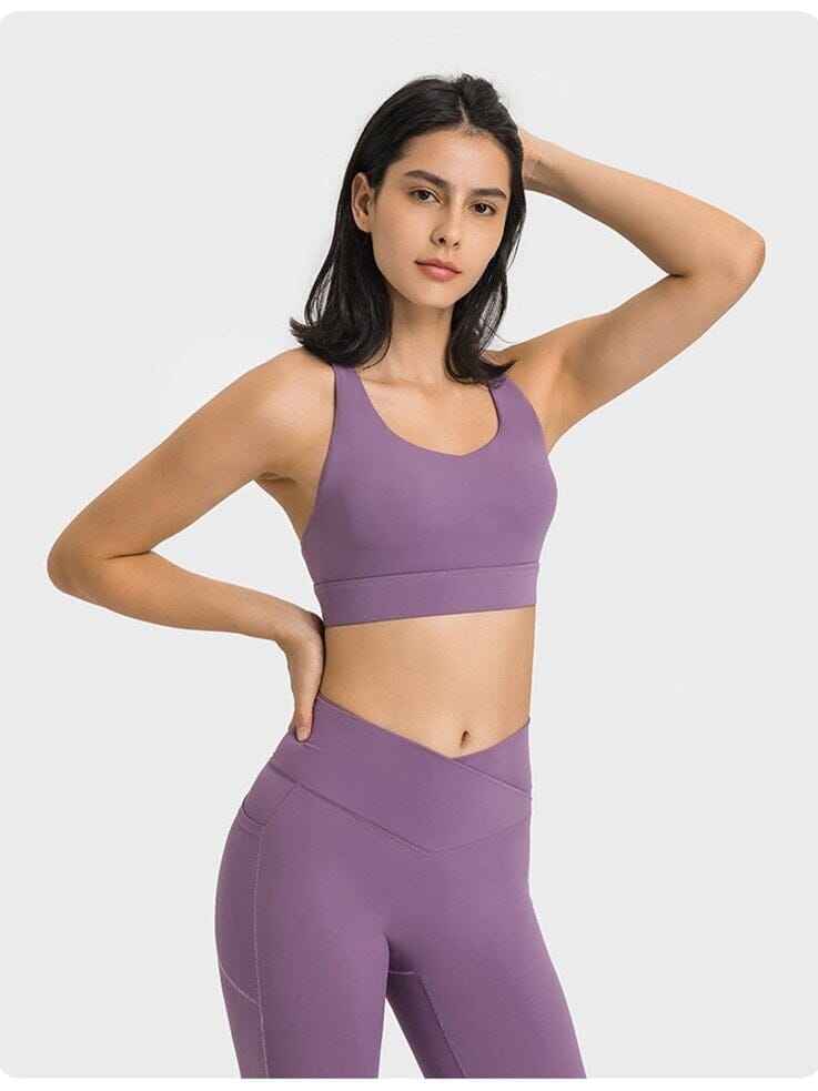Soutien-Gorge Bretelles Fines Croisées Soutien-gorge sport Helanke-Srbija.com : Legging Femme | Vêtements de Sport XS Violet 