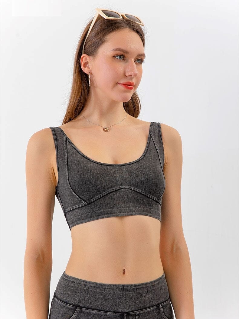 Soutien-Gorge Denim Sport Soutien-gorge sport Helanke-Srbija.com sa Gris 
