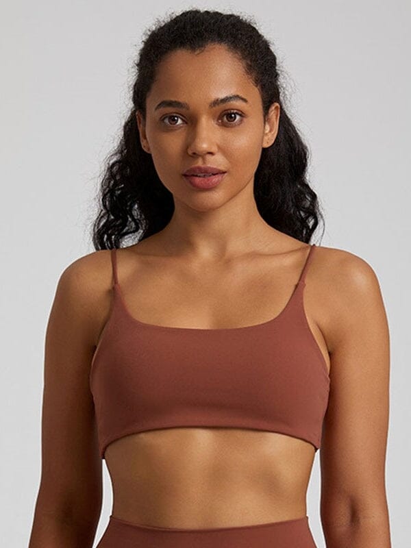 Soutien-Gorge Sport Bretelles Fines Croisées Soutien-gorge sport Helanke-Srbija.com sa Marron 