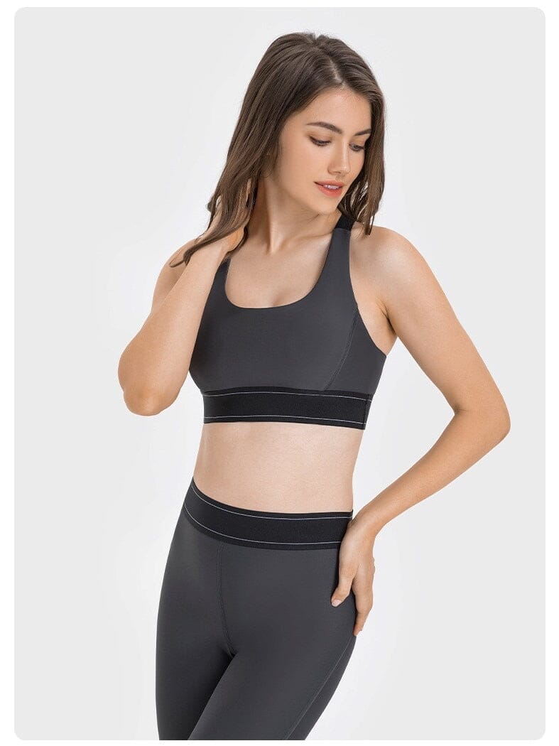 Soutien-Gorge Sport Bretelles Réglables - OlyFit Soutien-gorge sport Helanke-Srbija.com XS Gris foncé 