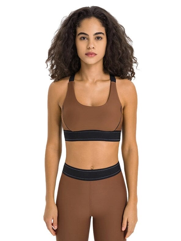 Soutien-Gorge Sport Bretelles Réglables - OlyFit Soutien-gorge sport Helanke-Srbija.com XS Marron 
