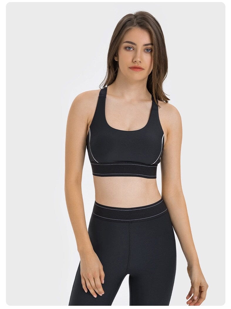 Soutien-Gorge Sport Bretelles Réglables - OlyFit Soutien-gorge sport Helanke-Srbija.com XS Noir 
