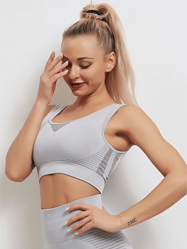 Soutien-Gorge Sport Respirant Sans Couture Soutien-gorge sport Helanke-Srbija.com : Legging Femme | Vêtements de Sport sa Gris 