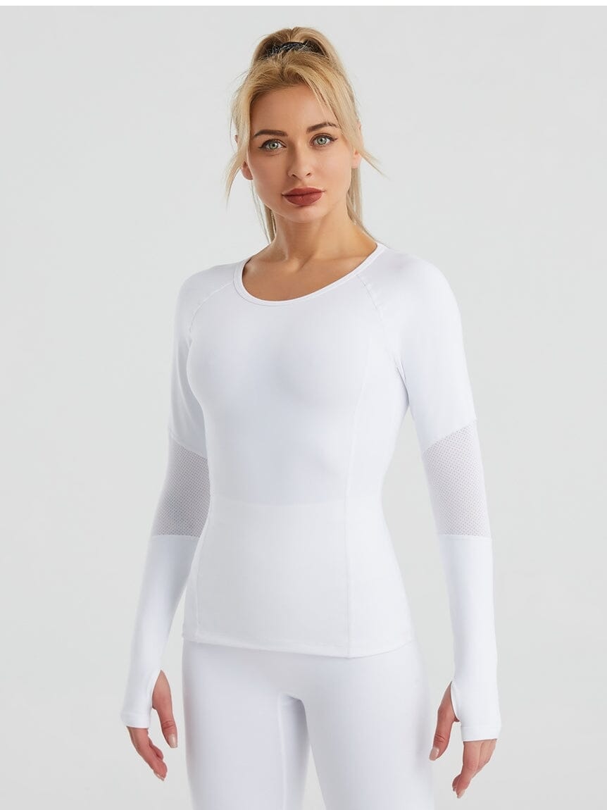 T-shirt Sport Anti Transpirant Manche Longue T-Shirt Helanke-Srbija.com M Blanc 