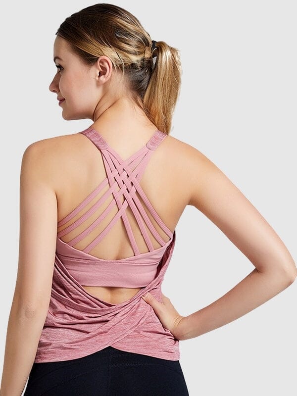 T-Shirt Sport avec Soutien-Gorge Intégré T-Shirt Helanke-Srbija.com sa Rose 