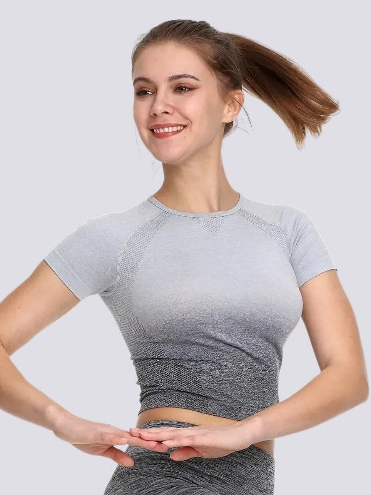 T-Shirt Sport Dégradé Manches Courtes T-Shirt Helanke-Srbija.com sa Gris 