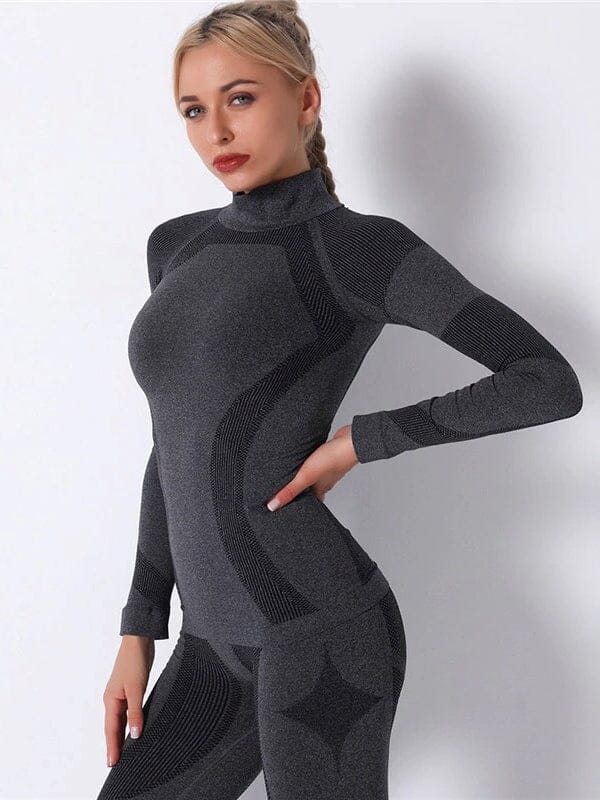 T-Shirt Sport Manches Longues Sans Couture, KindyFit T-Shirt Helanke-Srbija.com : Legging Femme | Vêtements de Sport sa Noir 
