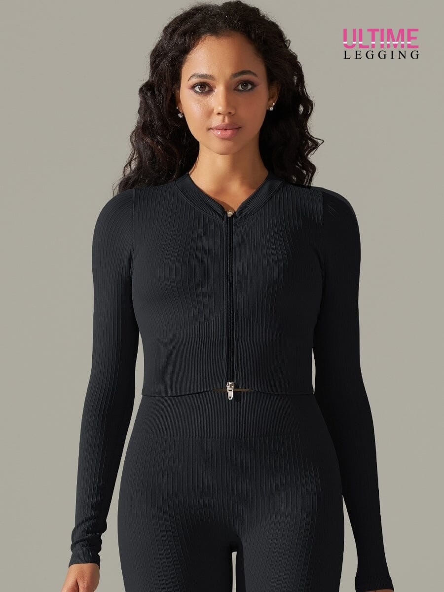 T-Shirt Sport Zippé Manches Longues - Ultime-Legging T-Shirt Helanke-Srbija.com sa Noir 