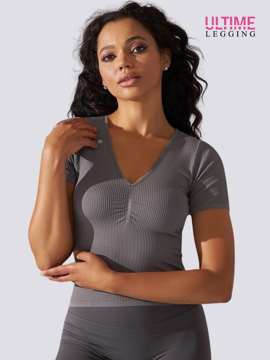 Top Sport Manches Courtes Push Up - Ultime-Legging T-Shirt Helanke-Srbija.com XS Gris 