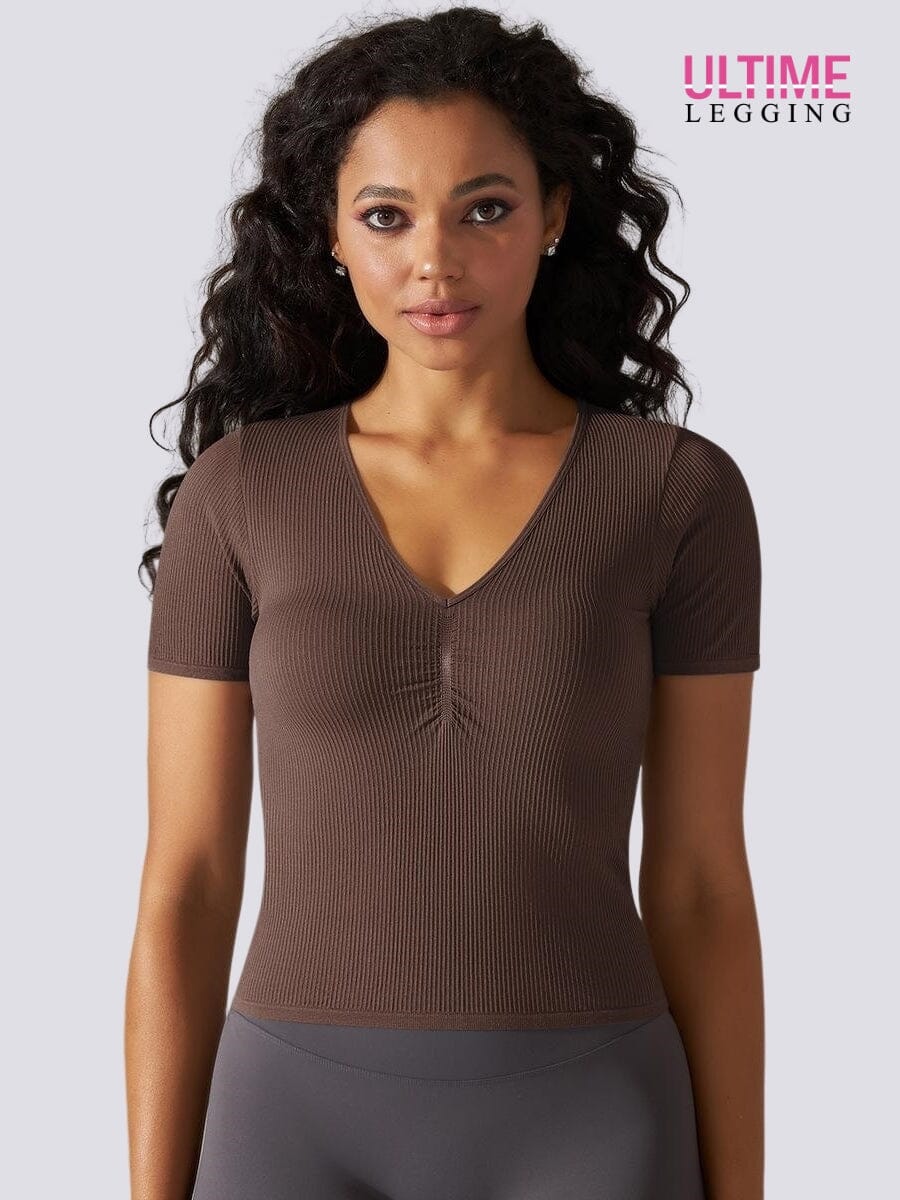 Top Sport Manches Courtes Push Up - Ultime-Legging T-Shirt Helanke-Srbija.com XS Marron 