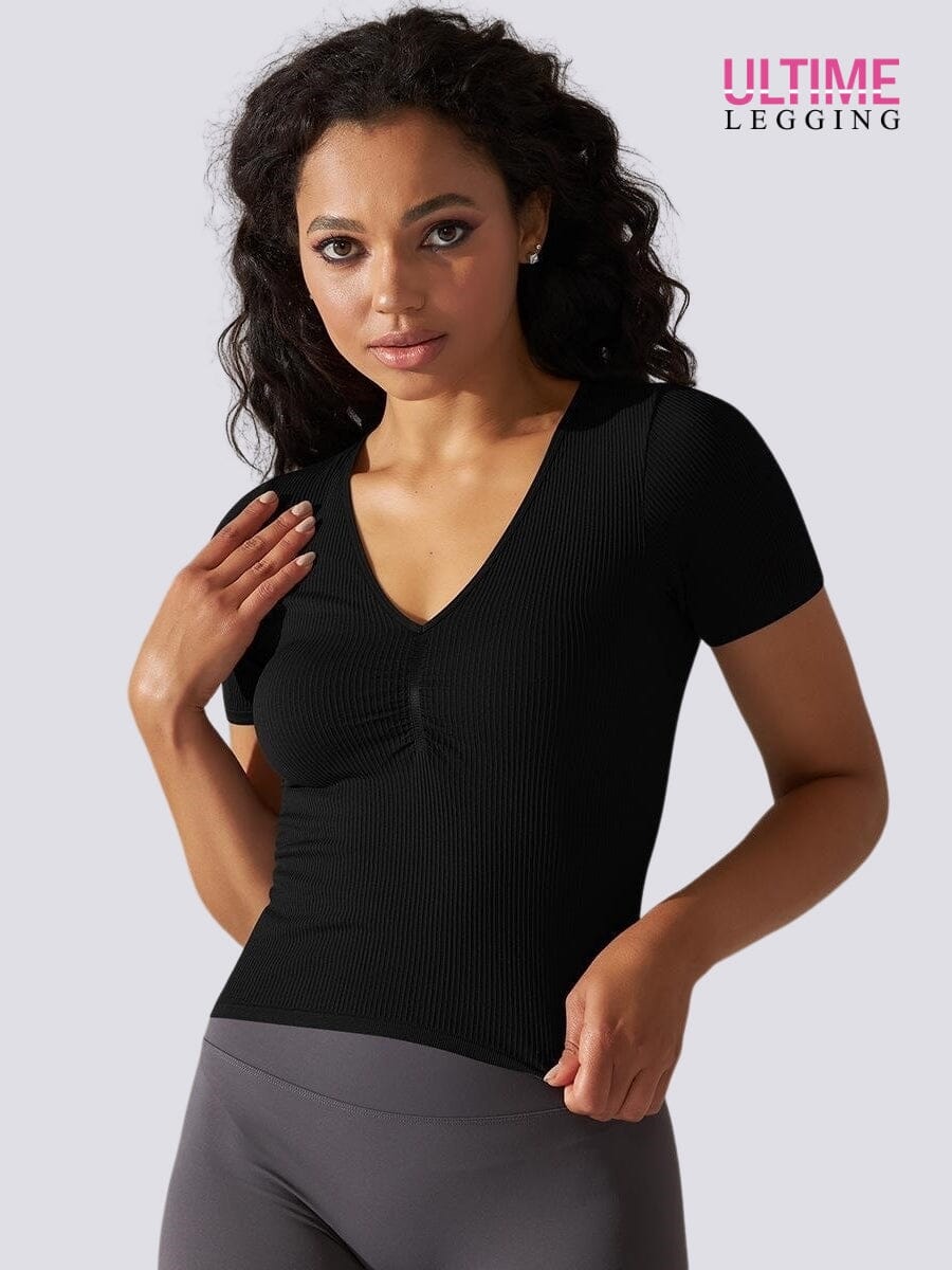 Top Sport Manches Courtes Push Up - Ultime-Legging T-Shirt Helanke-Srbija.com XS Noir 