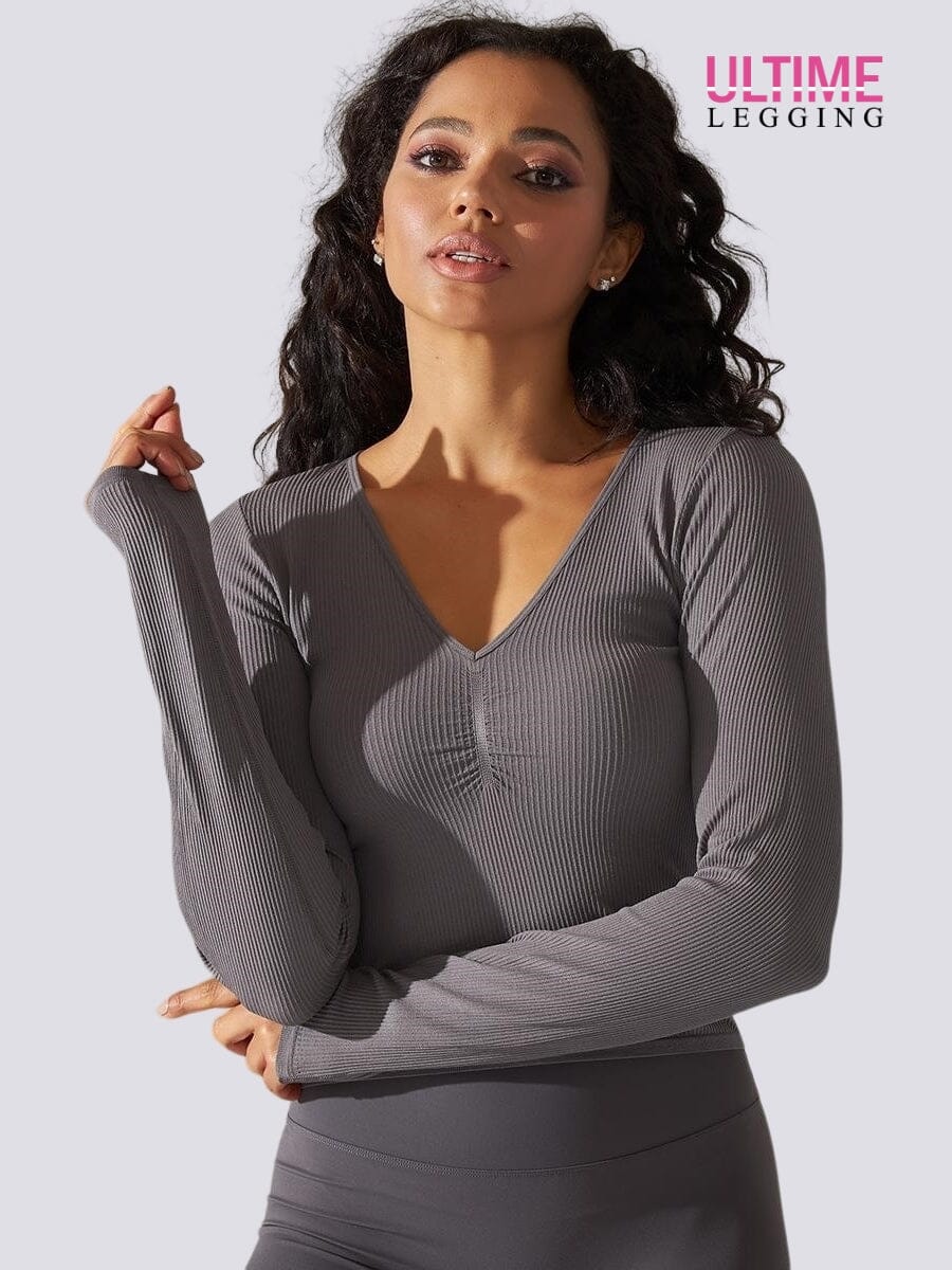 Top Sport Manches Longues Push Up - Ultime-Legging T-Shirt Helanke-Srbija.com XS Gris 