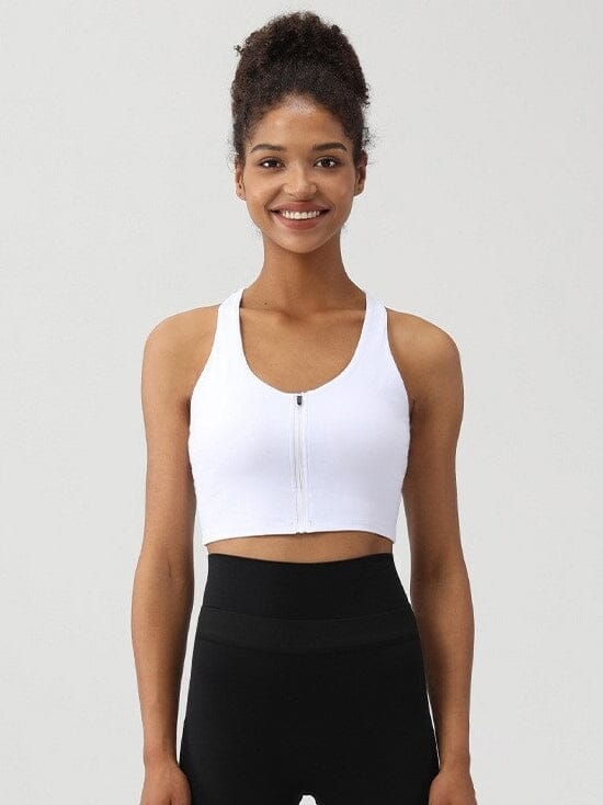 Brassière Sport Fermeture Devant Brassière Ultime Legging S Blanc