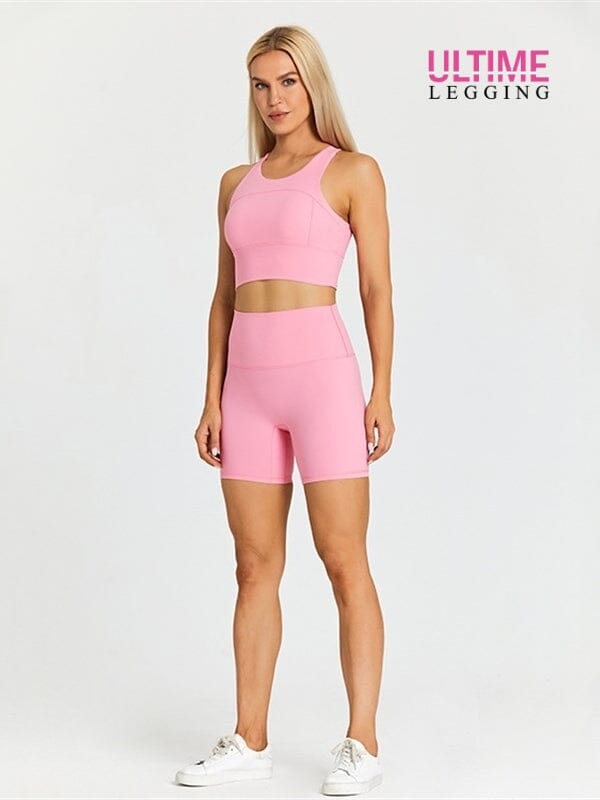 Ensemble Short Fitness - Ultime-Legging Ensemble Sport Ultime Legging S Rose clair