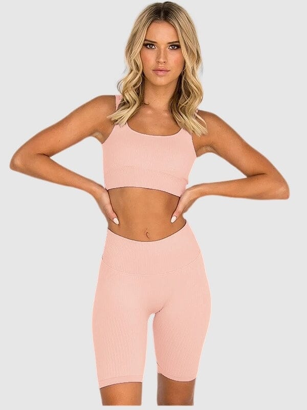 Ensemble Sport Plissé - Sara Ensemble Sport Ultime Legging S Rose