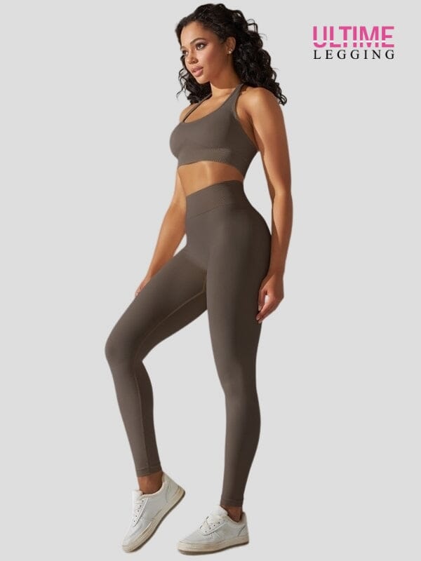 Ensemble Sport Seconde Peau Sans Couture - Ultime-Legging Ensemble Sport Ultime Legging S Marron