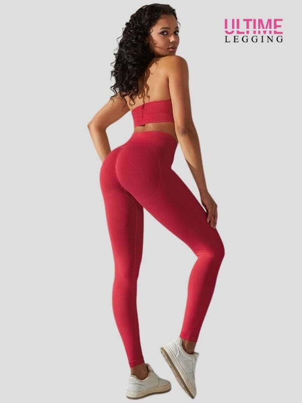 Ensemble Sport Seconde Peau Sans Couture - Ultime-Legging Ensemble Sport Ultime Legging S Rouge