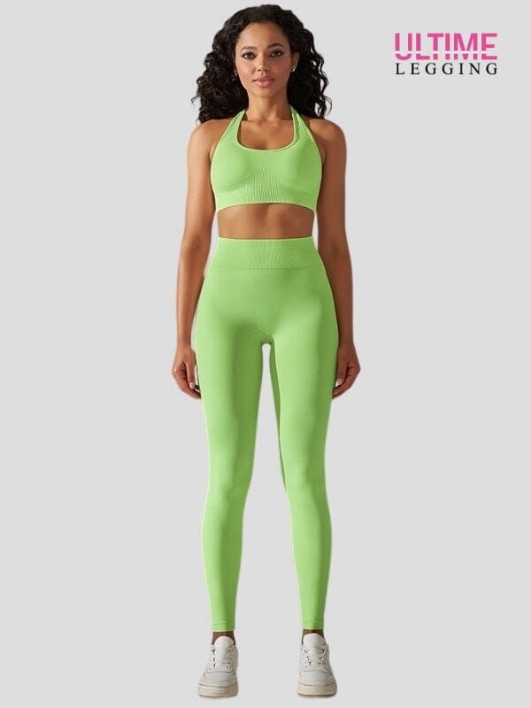 Ensemble Sport Seconde Peau Sans Couture - Ultime-Legging Ensemble Sport Ultime Legging S Vert clair