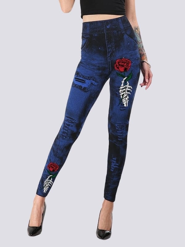 Jegging Effet Déchiré Jeggings Ultime Legging S Bleu