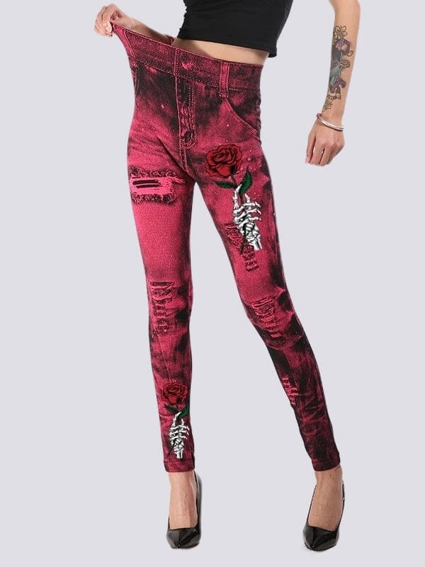 Jegging Effet Déchiré Jeggings Ultime Legging S Rose