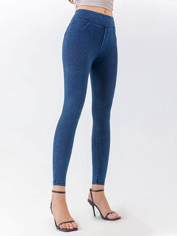 Jegging Gainant Taille Haute Jeggings Ultime Legging XS Bleu foncé