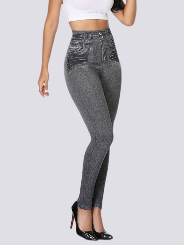 Jegging Slim Taille Haute Jeggings Ultime Legging S/M Gris