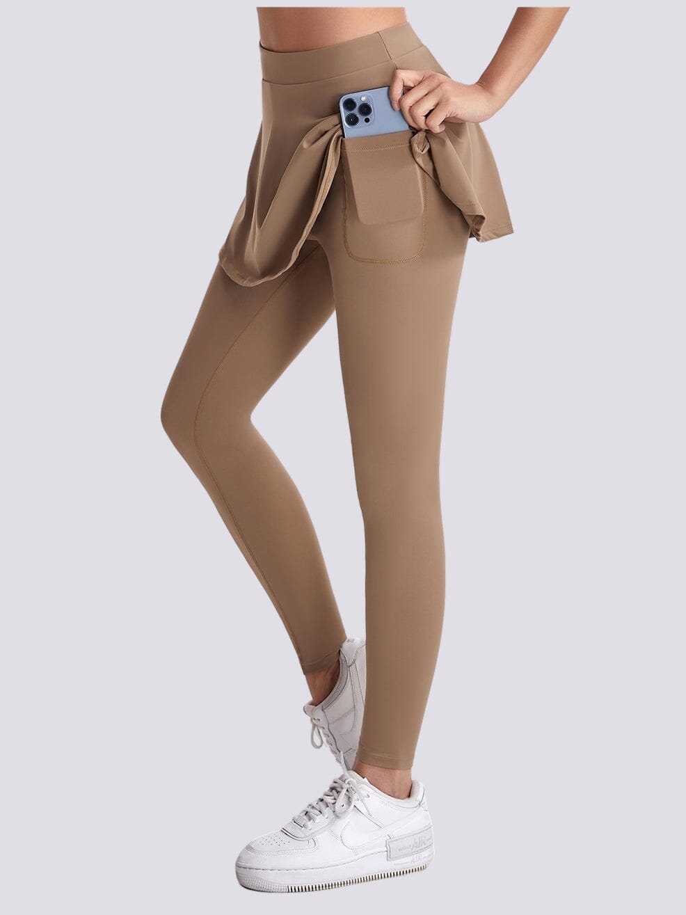 Legging avec Jupe Intégrée (Poche) Leggings Ultime-Legging S Marron