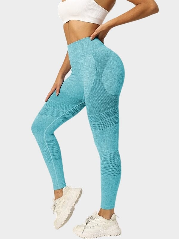 Legging Ceinture Large Sans Couture Sport Leggings Ultime Legging S Bleu ciel