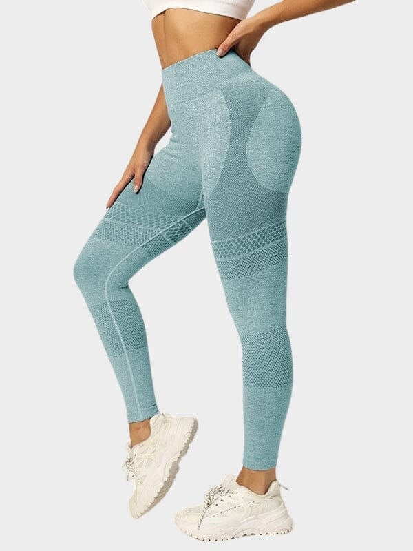 Legging Ceinture Large Sans Couture Sport Leggings Ultime Legging S Turquoise