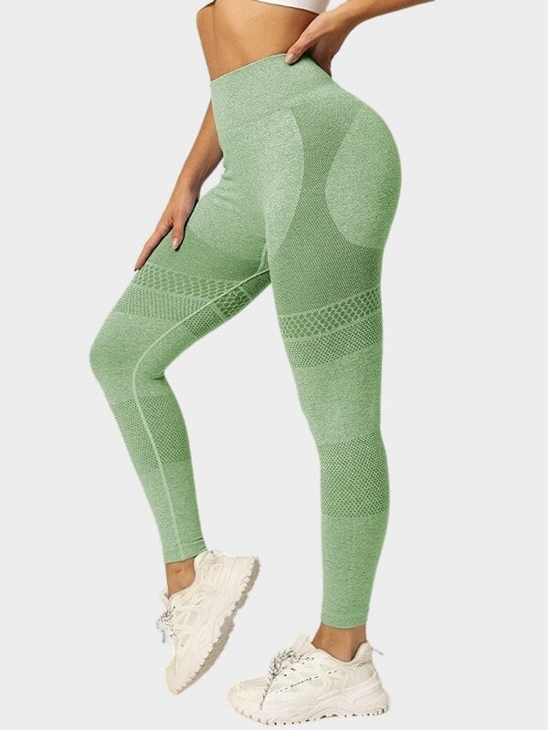 Legging Ceinture Large Sans Couture Sport Leggings Ultime Legging S Vert clair